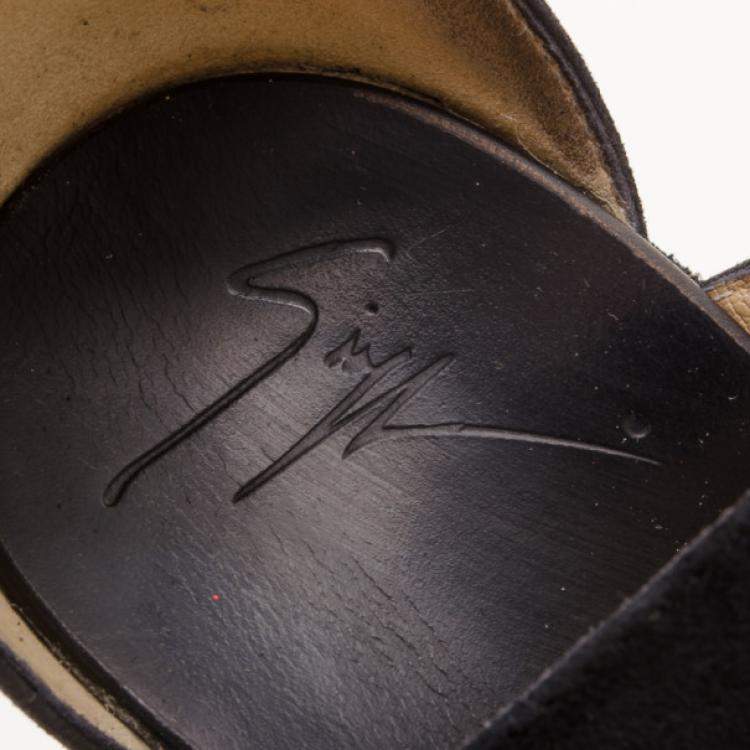 Pre Owned Giuseppe Zanotti Black Suede Platform Sandals Size 41