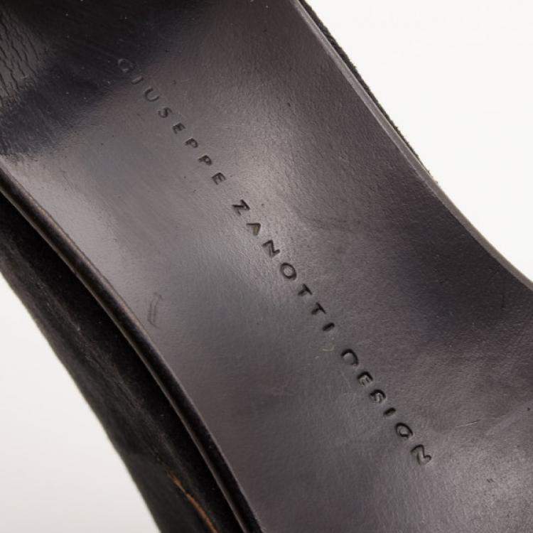 Pre Owned Giuseppe Zanotti Black Suede Platform Sandals Size 41