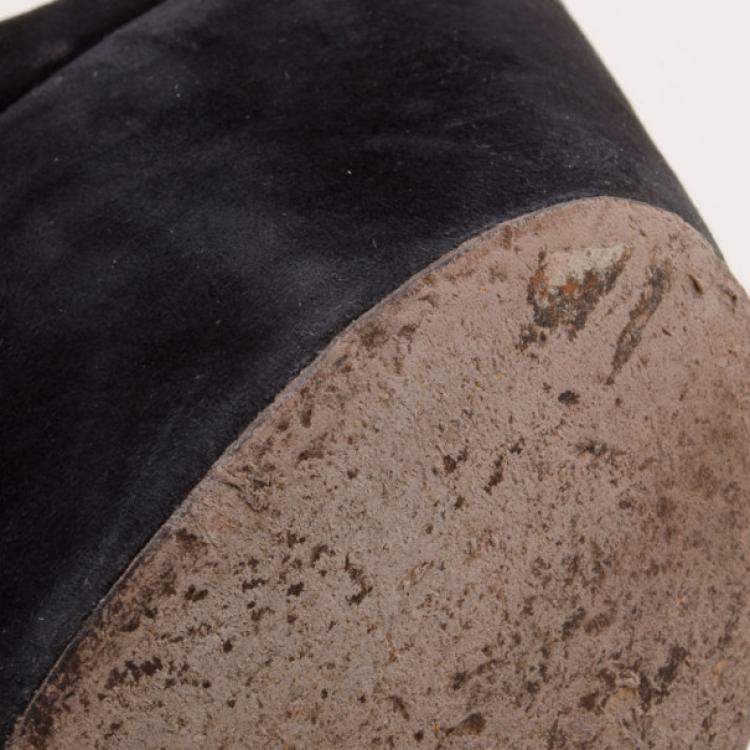 Pre Owned Giuseppe Zanotti Black Suede Platform Sandals Size 41