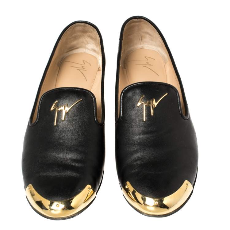 Pre Owned Giuseppe Zanotti Black Leather Dallia Loafers Size 38