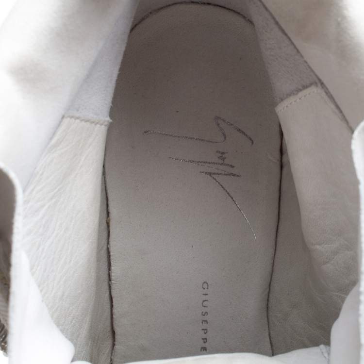 مملوكة مسبقًا Giuseppe Zanotti Multicolor Crystal Embellished Suede Wedge Sneakers Size 37