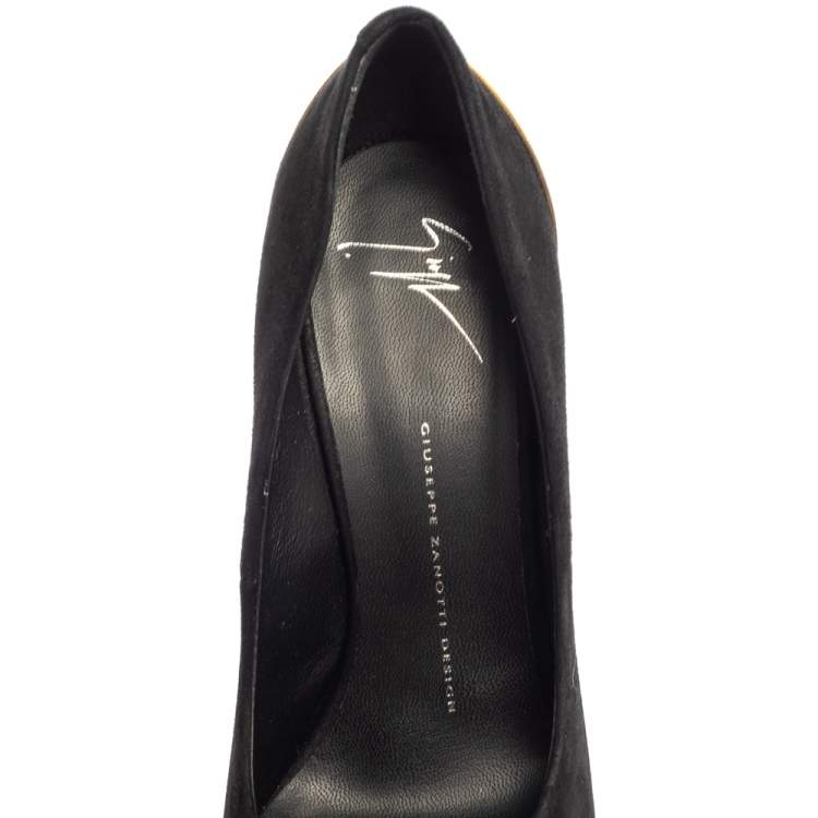 Pre Owned Giuseppe Zanotti Black Suede Round Toe  Pumps Size 40