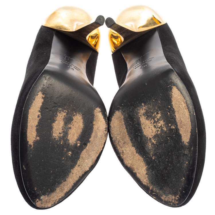 Pre Owned Giuseppe Zanotti Black Suede Round Toe  Pumps Size 40