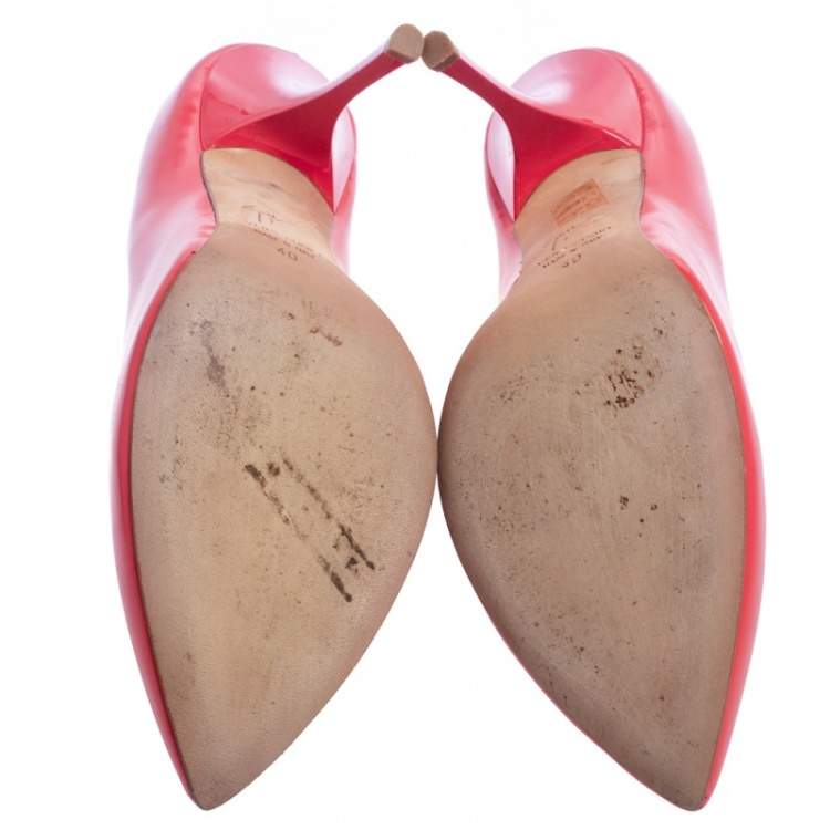 Pre Owned Giuseppe Zanotti Pink Leather Pointed Toe Pumps Size 40