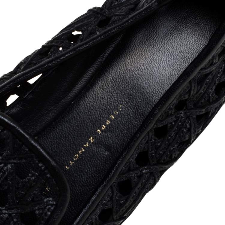 Pre Owned Giuseppe Zanotti Gold Leather Cap Toe  Slip On Loafers Size 37