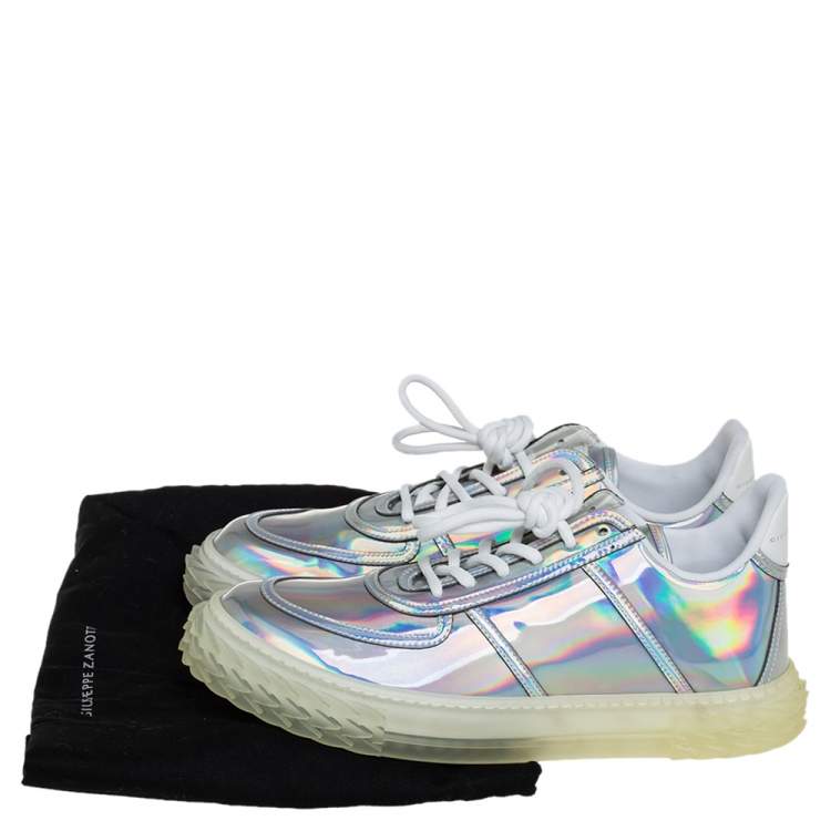 Pre Owned Giuseppe Zanotti Multicolor Iridescent Leather Blabber Jellyfish Low Top Sneakers Size 39