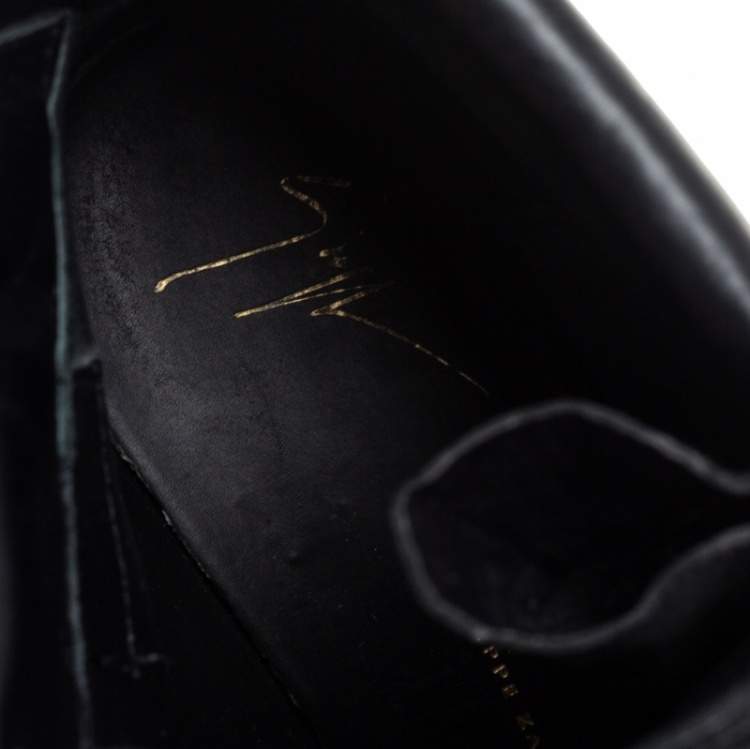 Pre Owned Giuseppe Zanotti Black Leather Wedge Sneakers Size 40
