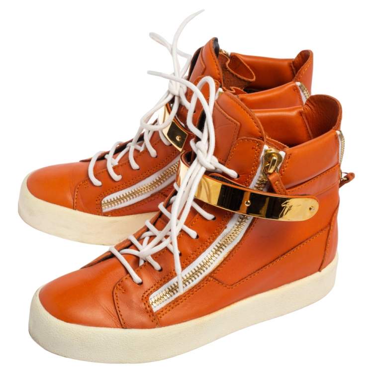 giuseppe zanotti orange sneakers