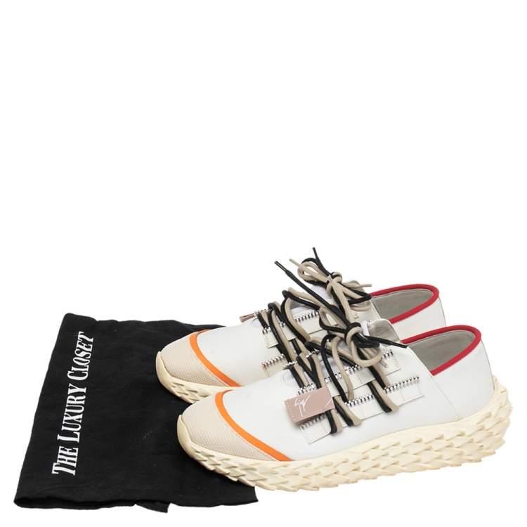 Pre Owned Giuseppe Zanotti White Urchin Low top Sneakers Size EU 39