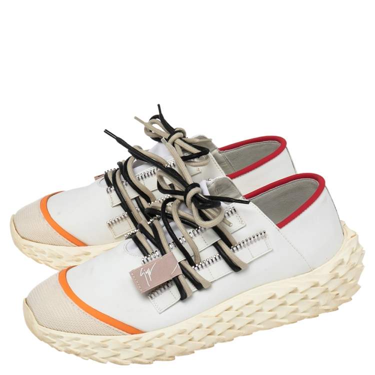 Pre Owned Giuseppe Zanotti White Urchin Low top Sneakers Size EU 39