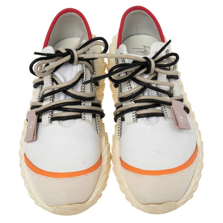 Pre Owned Giuseppe Zanotti White Urchin Low top Sneakers Size EU 39