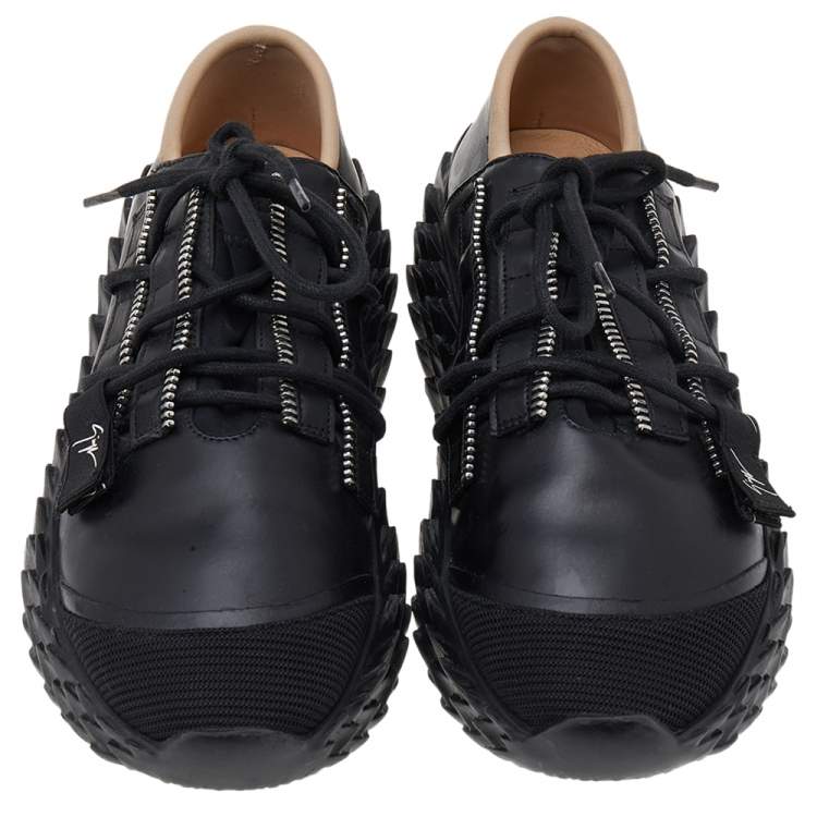 Pre Owned Giuseppe Zanotti Black Leather Urchin Sneakers Size 38