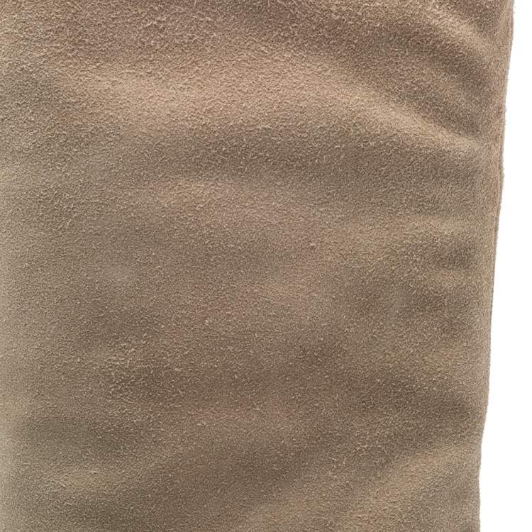 Pre Owned Giuseppe Zanotti Grey Suede  Over The Knee Boots Size 35.5