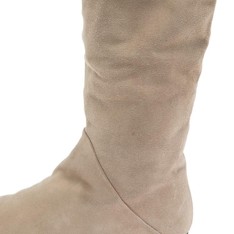 Pre Owned Giuseppe Zanotti Grey Suede  Over The Knee Boots Size 35.5