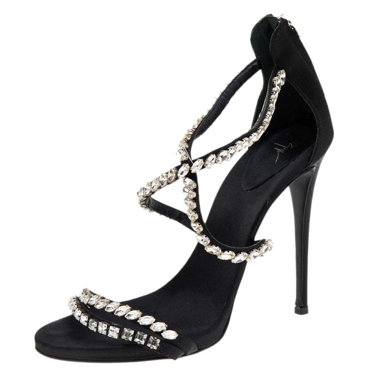 True Decadence Silver Embellished Strappy Heeled Sandals, $23 | Asos |  Lookastic
