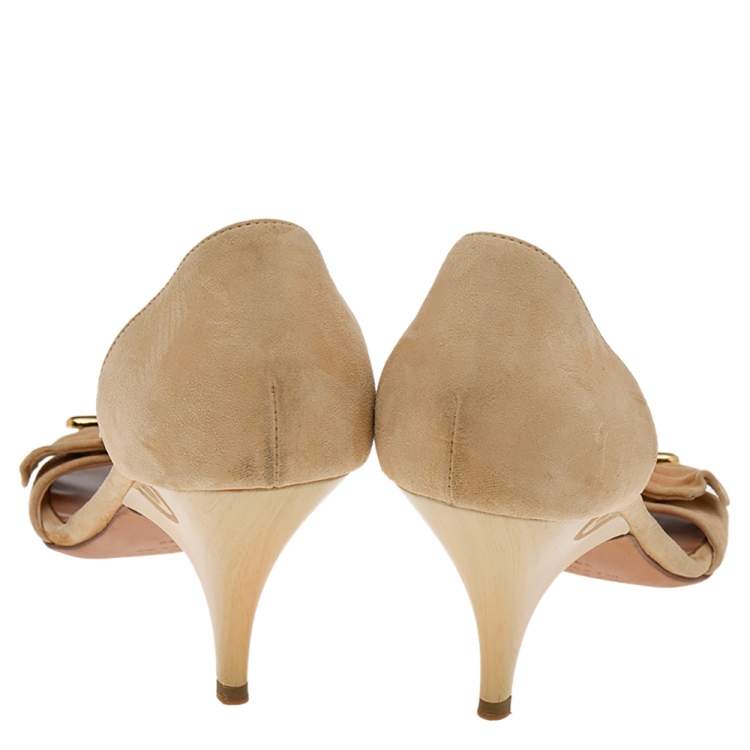 Pre Owned Giuseppe Zanotti Beige Suede Slide Sandals Size 39