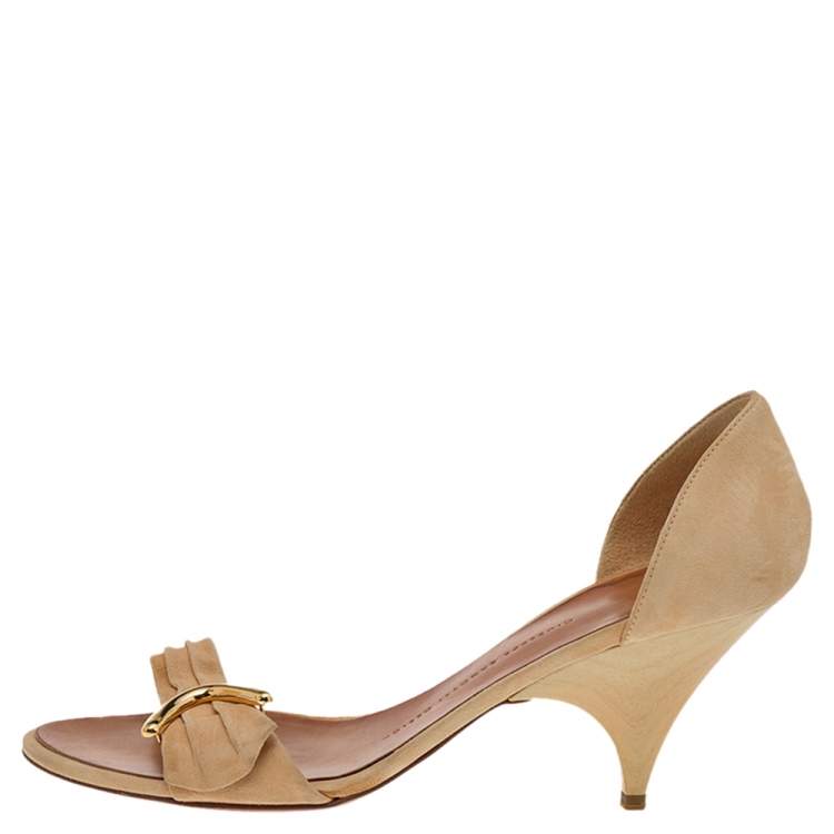 Pre Owned Giuseppe Zanotti Beige Suede Slide Sandals Size 39
