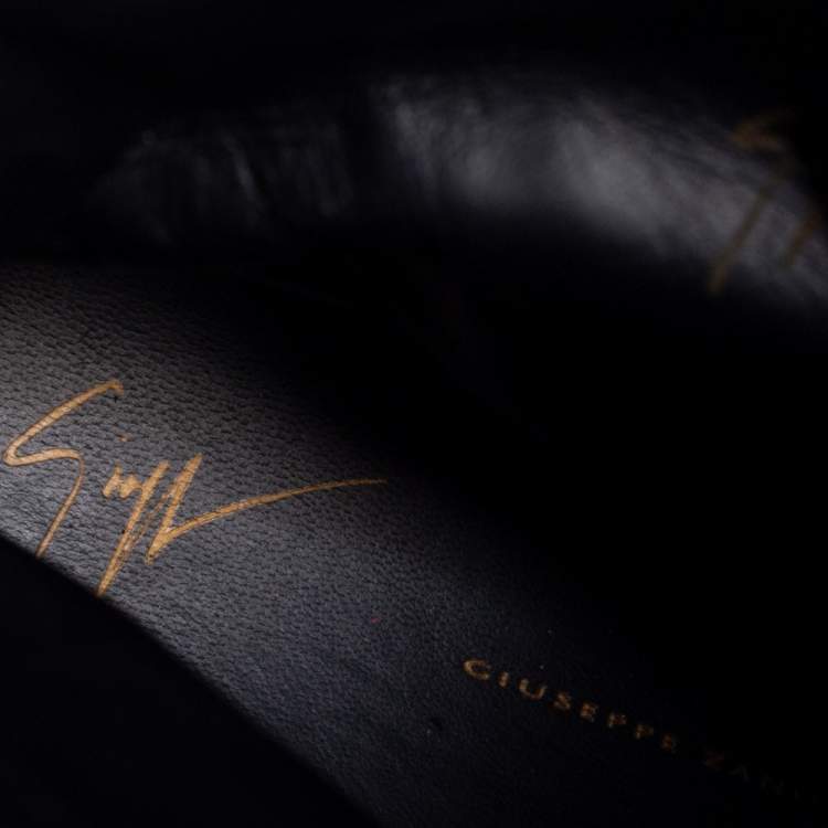 مملوكة مسبقًا Giuseppe Zanotti Black/Beige Calf Hair and Leather Mid Calf  Boots Size 39