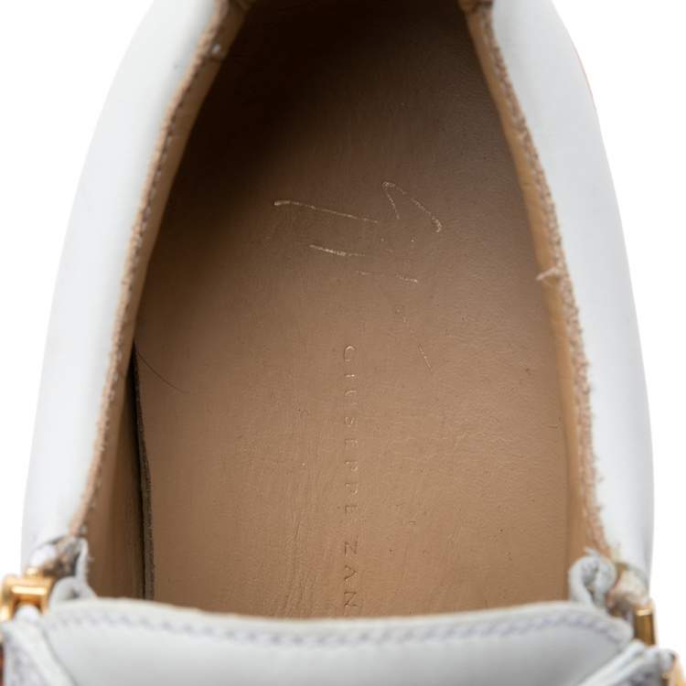 Pre Owned Giuseppe Zanotti White Leather  Low-Top Sneakers Size 39