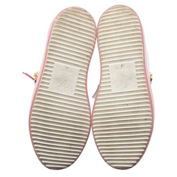 Pre Owned Giuseppe Zanotti White Leather  Low-Top Sneakers Size 39