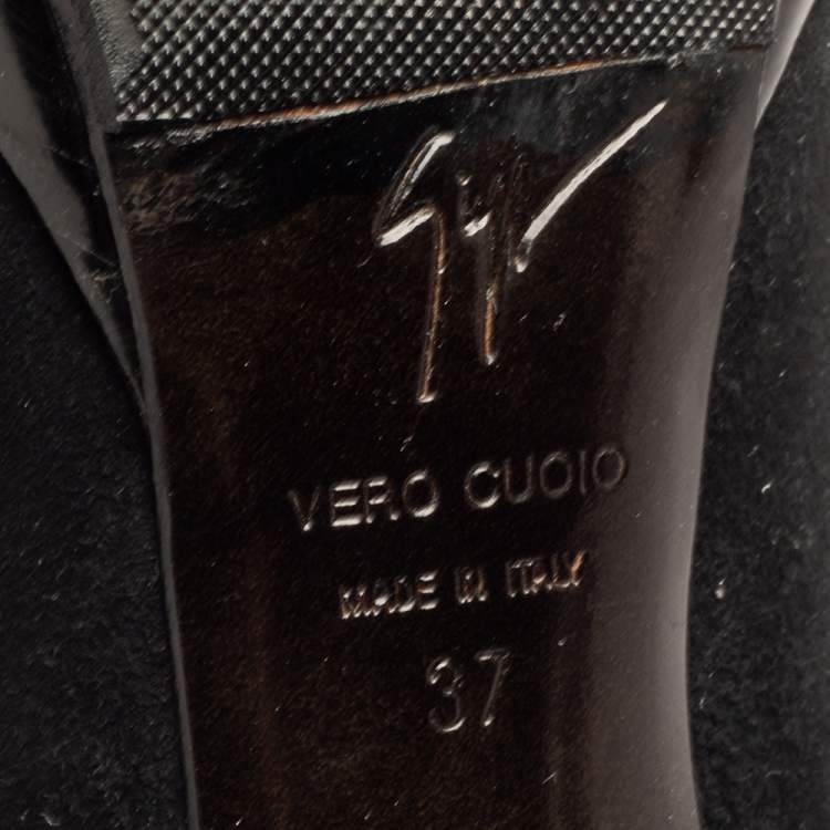 Pre Owned Giuseppe Zanotti Black  Suede Over The Knee Boots Size 37