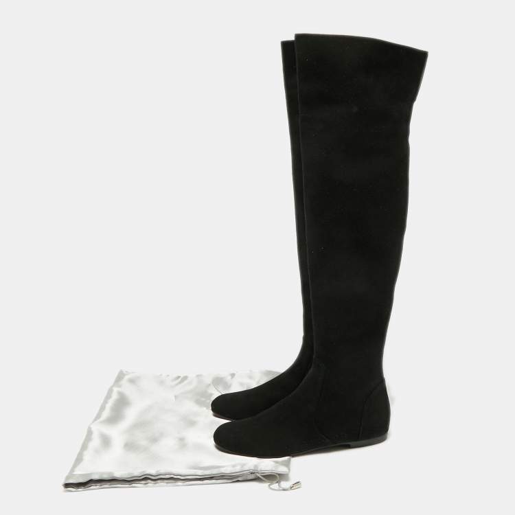Pre Owned Giuseppe Zanotti Black Suede Knee Length  Boots Size 40