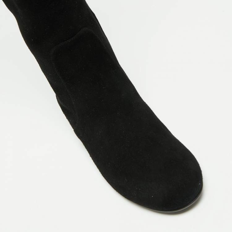 Pre Owned Giuseppe Zanotti Black Suede Knee Length  Boots Size 40