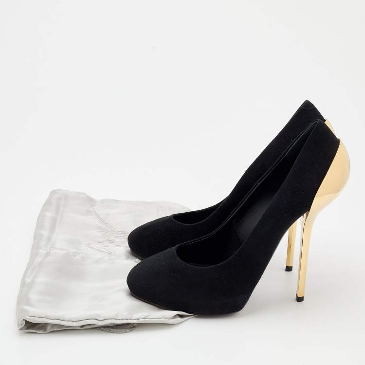 Pre Owned Giuseppe Zanotti Black Suede Platform Pumps Size 41
