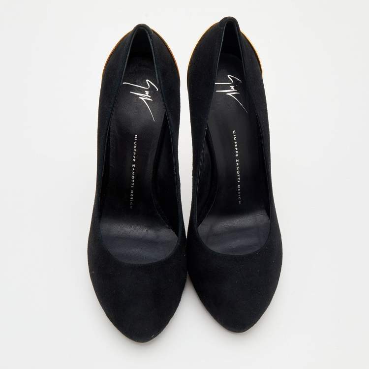 Pre Owned Giuseppe Zanotti Black Suede Platform Pumps Size 41