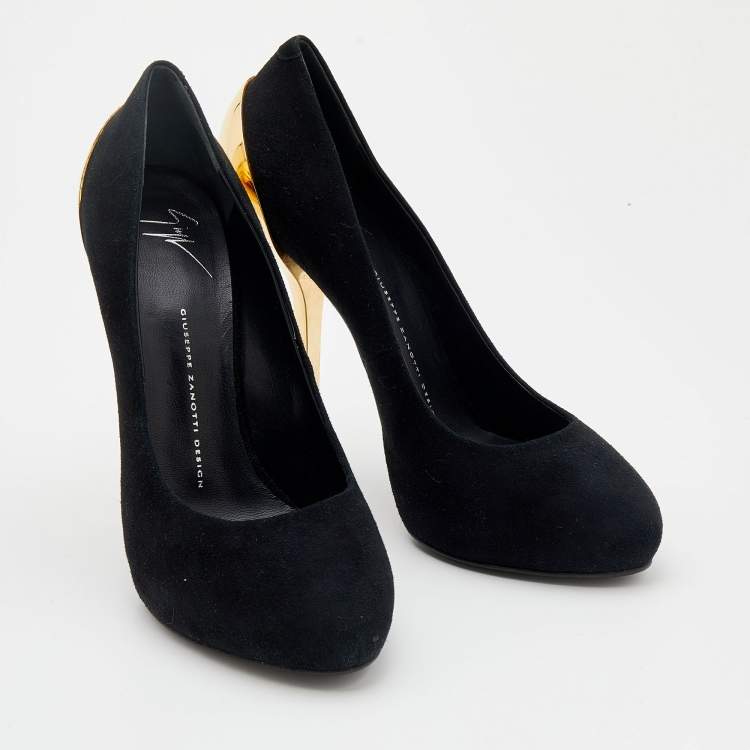 Pre Owned Giuseppe Zanotti Black Suede Platform Pumps Size 41