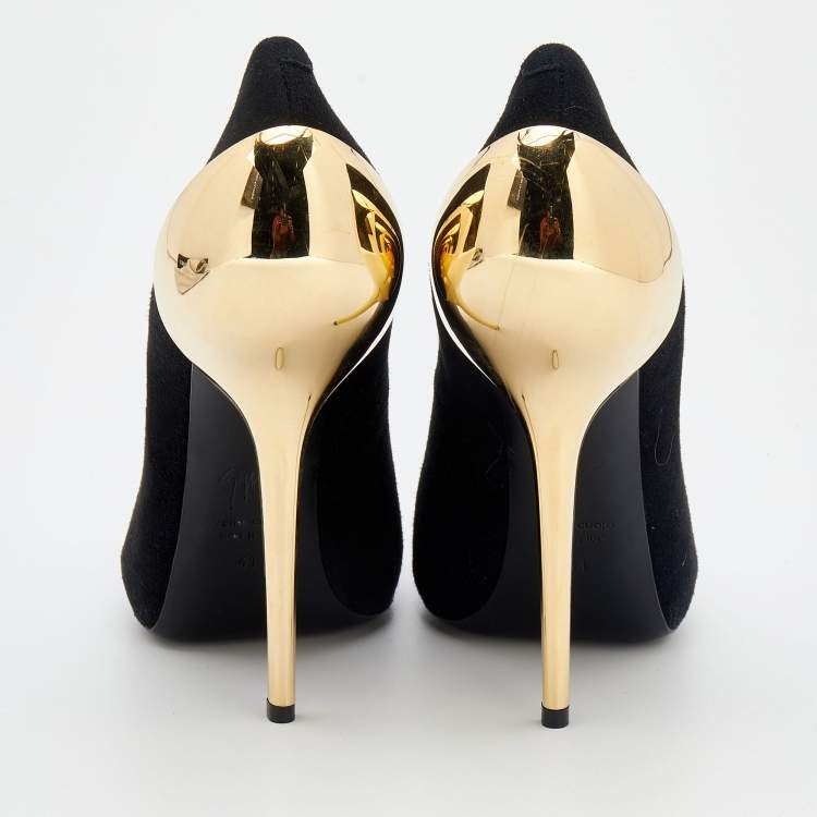 Pre Owned Giuseppe Zanotti Black Suede Platform Pumps Size 41