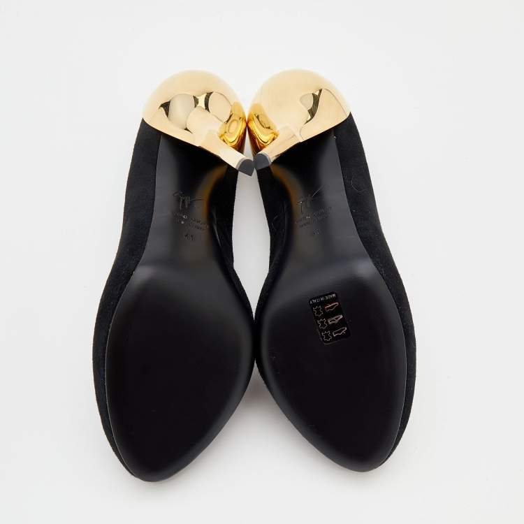 Pre Owned Giuseppe Zanotti Black Suede Platform Pumps Size 41