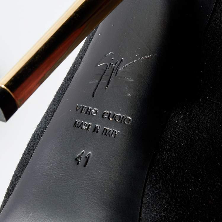 Pre Owned Giuseppe Zanotti Black Suede Platform Pumps Size 41