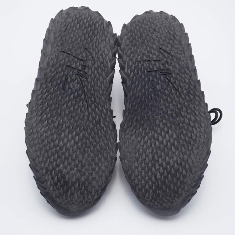 Pre Owned Giuseppe Zanotti Black Python Effect Leather And Technical Fabric Urchin Sneakers Size 39.5