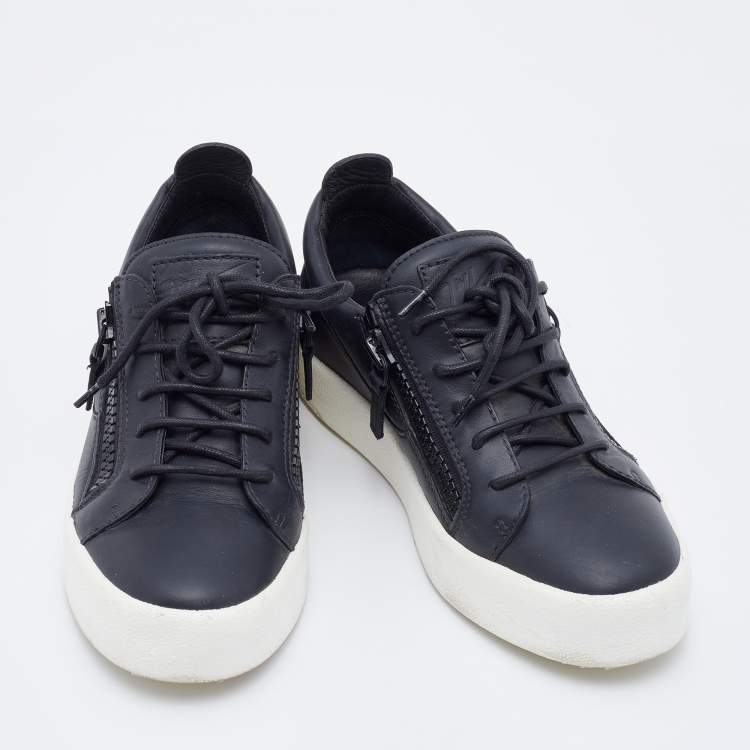 Pre Owned Giuseppe Zanotti Black Leather May London Donna Sneakers Size 37