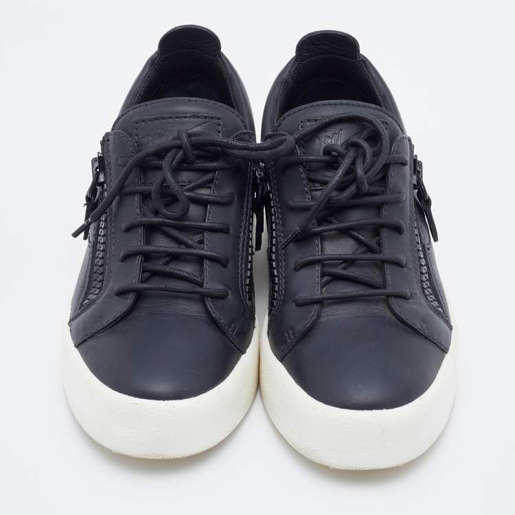 Pre Owned Giuseppe Zanotti Black Leather May London Donna Sneakers Size 37