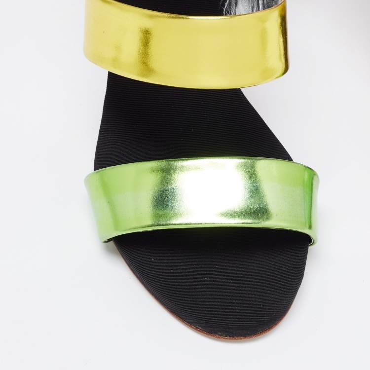 Pre Owned Giuseppe Zanotti Multicolor Leather Cross Strap Sandals Size 40.5