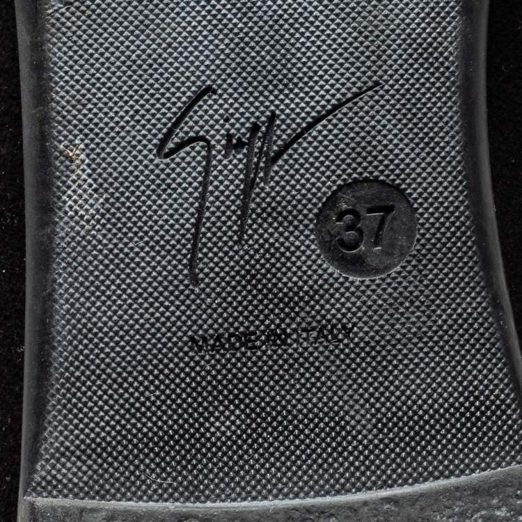 Pre Owned Giuseppe Zanotti Black Suede Knee Length Boots Size 37