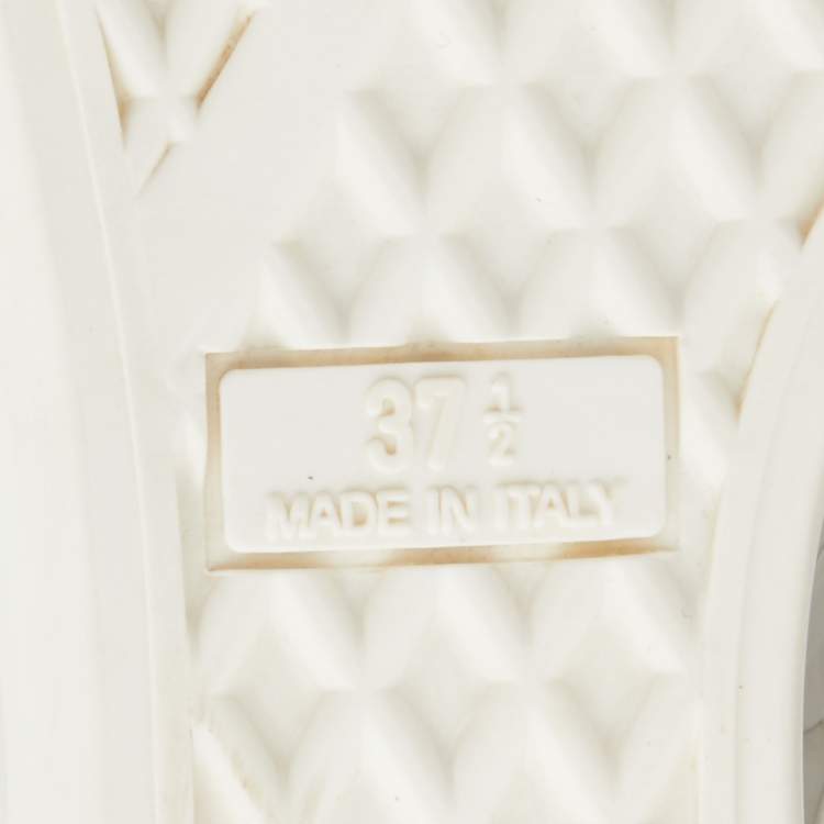 Pre Owned Giuseppe Zanotti White Croc Embossed Leather Wedge Sneakers Size 37.5