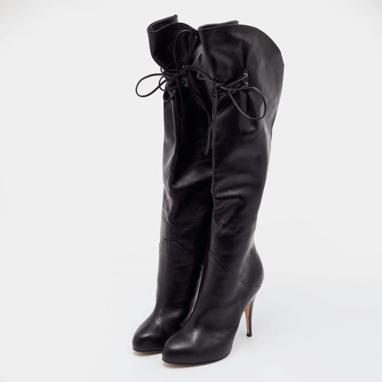 Giuseppe Zanotti Black Leather Cutout Ankle Length Boots Size 37 Giuseppe  Zanotti