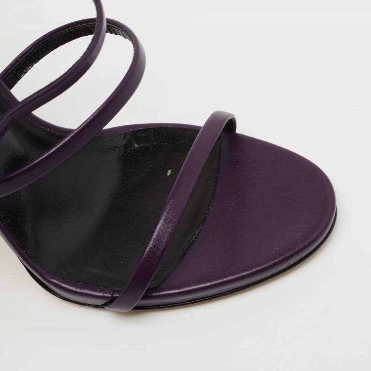 Pre Owned Giuseppe Zanotti Purple Leather Margaret Sandals Size 40