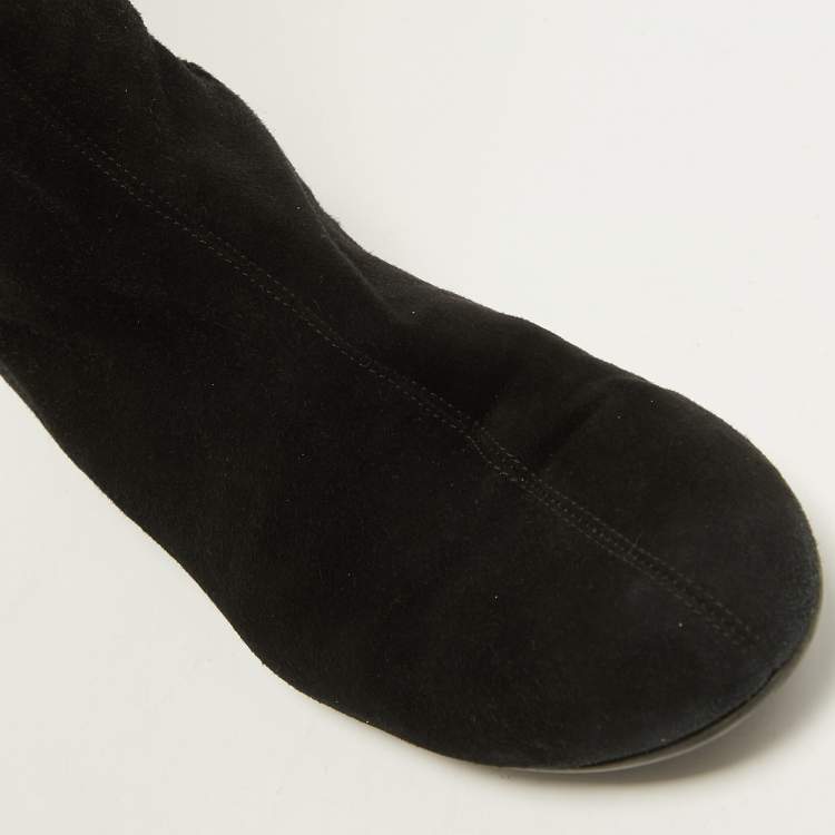 Pre Owned Giuseppe Zanotti Black Suede Over The Knee Length Boots Size 40.5 