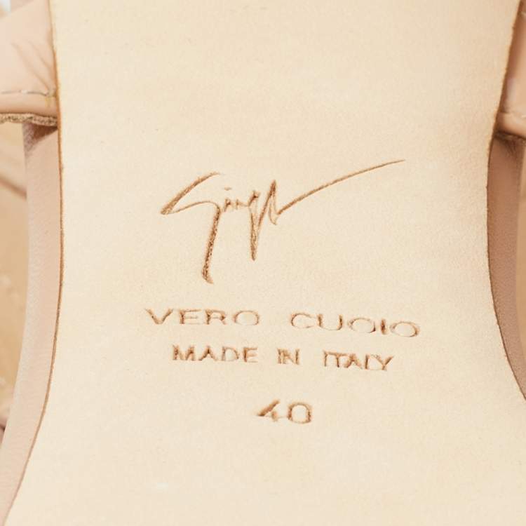 Pre Owned Giuseppe Zanotti Peach Patent Leather Cruel Sandals Size 40