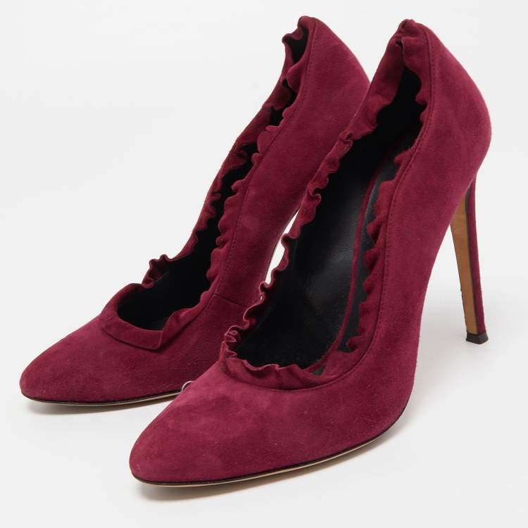 مملوكة مسبقًا Giuseppe Zanotti Red Suede Pumps Size 40