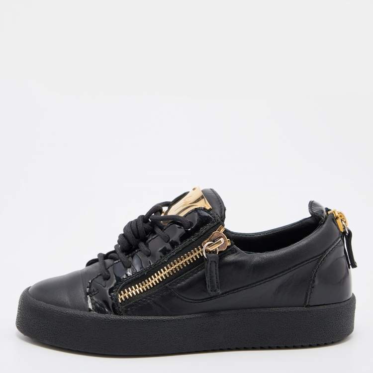 Giuseppe Zanotti Black Leather Gail Low Top Sneakers Size 36 Giuseppe  Zanotti | The Luxury Closet