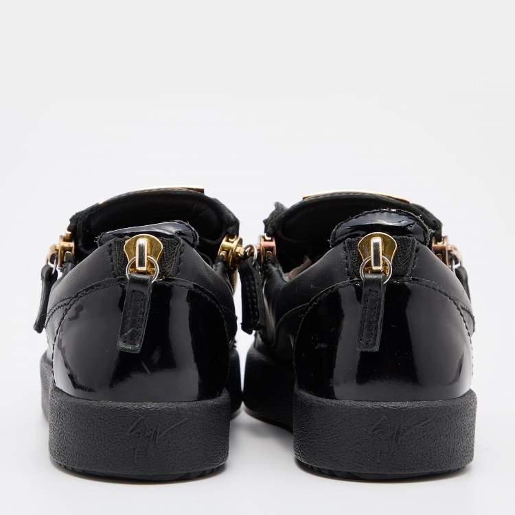 Pre Owned Giuseppe Zanotti Black Leather Gail Low Top Sneakers Size 36