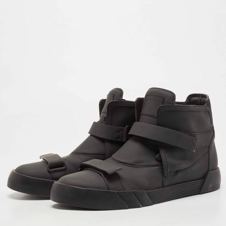 Pre Owned Giuseppe Zanotti Black Leather Shark High Top Sneakers Size 45