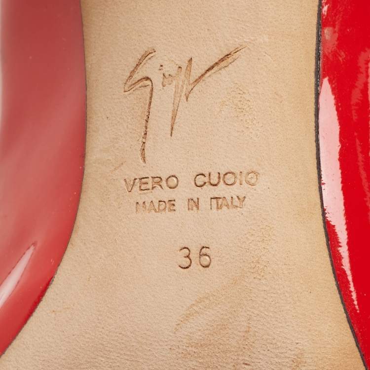 Pre Owned Giuseppe Zanotti Red Patent Leather Lucrezia Pumps Size 36