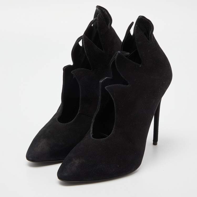 Giuseppe Zanotti Black Suede Booties Size 37 Giuseppe Zanotti