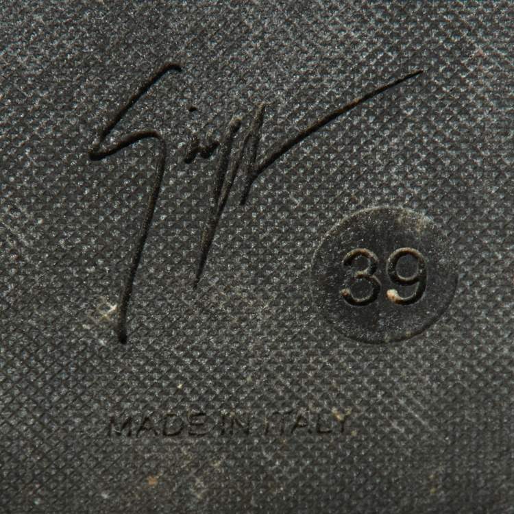 Pre Owned Giuseppe Zanotti Black Leather and Satin Knee Length Boots Size 39